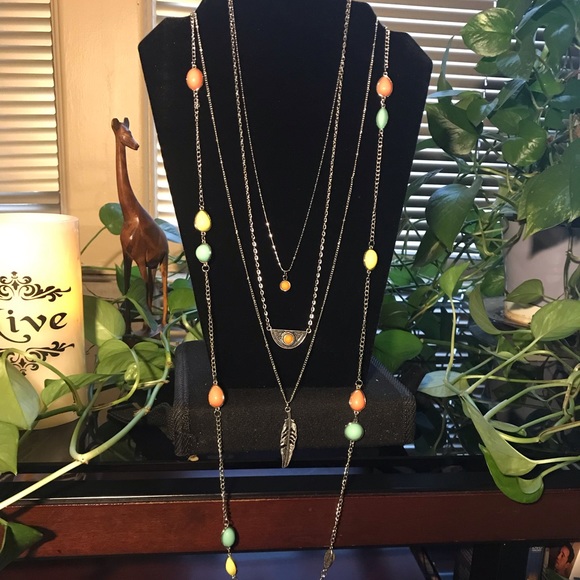 Bling by the Lake Jewelry - (2) Separate Silver Necklaces (1)w/ leaf pendant